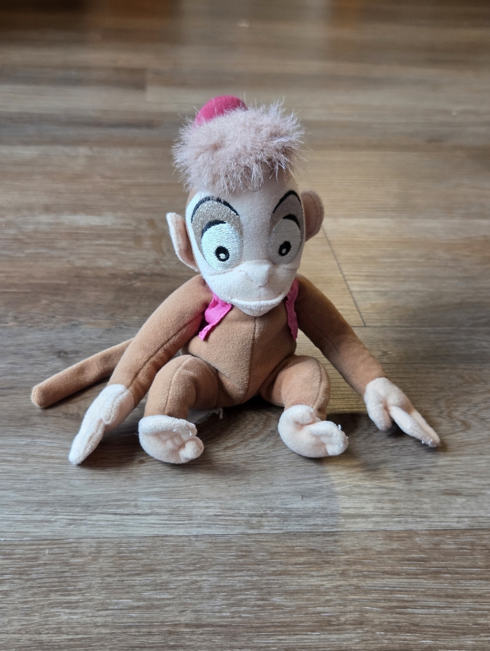 Vintage Disney Aladdin Abu Monkey Stuffed Animal Toy Plush with hat and vest